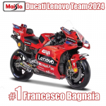 Maisto 1:18 Ducati Lenovo Team 2024 #1 Francesco Bagnaia #23 Enea Bastiani Simulatsioon Sulamist Valatud Mootorratta V&otilde;idus&otilde;idu Mudel M&auml;nguasi