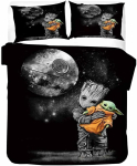Groot voodipesukomplekt 3D-tr&uuml;kiga tekikott padjap&uuml;&uuml;r Laste kingitus Magamistoa kaunistus Kingitus EU Single(135*200cm)3pcs gray