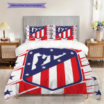 Atletico Madridi Muster Voodipesu Tekikott Komplekt Tekikott Padjap&uuml;&uuml;r Kodu Kaunistus S&uuml;nnip&auml;evakingitus (1 * tekikott + 2 * padjap&uuml;&uuml;ri, ilma s&uuml;damikuta) 135x200cm