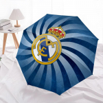 Real Madrid CF muster, automaatselt kokkupandav vihmavari, kaasaskantav ja kokkupitettav disain, 8 varrast, j&otilde;ulu- v&otilde;i s&uuml;nnip&auml;evakingitus. mitmev&auml;rviline