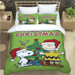 Multikas Snoopy Mustriga Tekikate Padjap&uuml;&uuml;ridega 3D Digitaalselt Tr&uuml;kitud Voodipesu Komplekt &Uuml;heinimese Kaheinimese Suur Kuninglik J&otilde;ulukink EU Single(135*200cm)3pcs