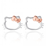 Hello Kitty k&otilde;rvar&otilde;ngad Sanrio kristallk&otilde;rvar&otilde;ngad ametlikult litsentseeritud Hello Kitty jaoks Roosa kuld ja ilma k&otilde;rvar&otilde;ngasteta, h&otilde;betatud naised, ehted. h&otilde;be,