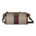 Gucci Ophidia Eemaldatava Keti ja T&otilde;mblukuga Sulgemisega L&otilde;uendist ja Nahast &Auml;&auml;ristatud Crossbody Kott Naiste crossbody kott 795194-96IWG-8745 Basic Set (Bag+Dust Bag)