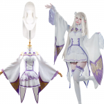 Emilia Cosplay Kost&uuml;&uuml;m Standardse Kooli Lavakost&uuml;&uuml;miga Standardne Kost&uuml;&uuml;m Suurusega [Suurep&auml;rane Kvaliteet] Parukas, Kost&uuml;&uuml;m, ReZero, T&auml;iskasvanu, Kost&uuml;&uuml;m, Festival,