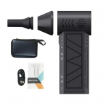 Mini elektriline lumepuhur k&auml;eshoitav &otilde;hutolmupuhur turbopuhur LED-kiire kanaliventilaatoriga, 3 kiirusega reguleeritav laetav juhtmeta klaviatuuripuhastaja must