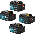 Boetpcr &Uuml;hilduvad Makita 18V akud, BL1860B, 6000mAh Suure mahutavusega, Komplekt 4 tk, &Uuml;hilduvad Makita 18V BL1815N, BL1820B, BL1830B, BL1850B, BL18