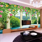 3d Taustapildid Fotomuraalid Ring Lill Viinapuu TV Taust Tapeedid Kodu Dekoratsioon 3d Tapeet 200 cm(W) x 140 cm(H)