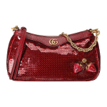 Gucci Interlocking Double G Kristallmaasika litritega kaunistatud nahast &otilde;lakott Naiste &otilde;lakott Punane 735132-FAB08-8470 Basic Set (Bag+Dust Bag)