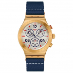 SWATCH ESSENTIALS Kvartsliikumine 30m Veekindlus Unisex K&auml;ekell 49mm H&otilde;bedane sihver Roostevabast terasest korpus YVG419 Silver Dial