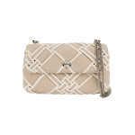 Tory Burch Kira Kootud Nahkdetailidega Kett-&Otilde;larihm L&otilde;uendist Crossbody Mini-Kott Naiste Kotid Valge 154831-250 Basic Set (Bag+Dust Bag)