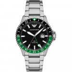 Emporio Armani Diver GMT Must Roostevabast Terasest Meeste Kvartsikell AR11589 must