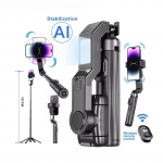 K&auml;eshoitav gimbal-stabilisaator nutitelefoni kaamera jaoks Selfie-kepiga Statiiv Traadita puldiga iPhone Androidi jaoks must