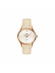 Tissot Zenith kvartsmehhanismiga, 30m veekindel naistekell, Lumi 31,4 mm valge sihverplaat, roostevabast terasest korpus, nahkrihm, T103.310.36.111.00 valge