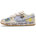 Nike Dunk Fabric Low top Skateboard Shoes Women's Gray Yellow HJ5864-700(TeamF-) 37.5 gray