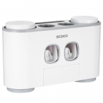 Ecoco seinakinnitus hambaharjahoidja 2 hambapastadosaatori, 4 tassi ja 5 hambaharja kohaga White & Grey