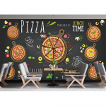 Pizza seinamaaling 3D Restorani tapeet Eemaldatav Pizza kiirtoidurestorani suupistepoe seinamaaling 200 cm(W) x 140 cm(H)