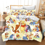 Winnie Puhh 3-osaline 1 Tekikate &Uuml;ks komplekt Voodipesu Komplekt Mugavus Luksus Peen S&uuml;nnip&auml;evakingitus Pol&uuml;ester Kodu Dekoor 135x200cm beige