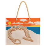 Hermes Escale Toile H Mustriga Tr&uuml;kitud L&otilde;uendist T&otilde;stekott Naiste T&otilde;stekotid Beež Mitmev&auml;rviline H103743M01 Beige & Multicolor