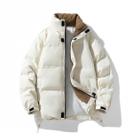Talvine paks, soe polsterdatud Parka Meeste Patchwork Print sulejope T&auml;navar&otilde;ivad Harajuku &uuml;lisuur mantel Unisex v&auml;lir&otilde;ivad M valge