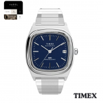 TIMEX TW2Y07400 E-Line Automaatne k&auml;ekell Sinine sihver Roostevaba teras Jaapan Ehtne