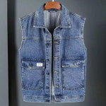 Suvine teksist vest meestele Ins Kevad ja s&uuml;gis Varrukateta t&ouml;&ouml;riistavest V&ouml;&ouml;tkost&uuml;&uuml;mi vest Vest Hongkongi stiilis jakk Meestele M sinine