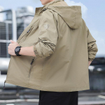 Jakk Meeste Kevad ja S&uuml;gis Kolmekindel Eemaldatav Kapuuts Tuulekindel Veekindel M&auml;gironimise Trencock Casual Jakk Trendikas M khaki