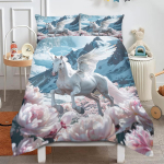 T&uuml;drukute tekikotid Ratsutamine Tekikate Loomade voodipesukomplekt 2 tk Laste Poiste Toa Dekooriks, Pol&uuml;estertekikate padjap&uuml;&uuml;riga 100x135cm 2pcs&Duvet Cover