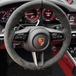 AABKU1 Porsche Taycan Boxste Panamera Macan Cayenne 718 971 jaoks DIY k&auml;sitsi &otilde;mmeldud kvaliteetne libisemiskindel seemisnahast auto rooliratta kate