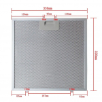 330x320mm alumiiniumist pliidiplaadi rasvafilter 00362381 Bosch k&ouml;&ouml;gikubu ventilatsiooni asendusosa tarvik