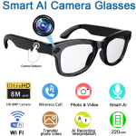 2026 AI nutiklaasid Videosalvestus Foto tuvastus 8MP pikslikaamera Bluetooth-k&otilde;ne H&auml;&auml;lt&otilde;lge P&auml;ikeseprillid 3D juhtmevaba muusika esitus Unisex A