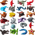 24 tk Meres&ouml;&ouml;ja Bloop Gran Maja Kuju Kodu Kaunistus Mudel Mini 2,5-5CM S&uuml;vamere Koletise Kujud Kodu Kaunistused 2.5-5CM