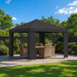 Paviljon 3 x 3 m Antratsiithall Pol&uuml;ester ja Teras 190 g/m&sup2;
