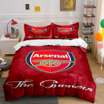 Arsenal Logo Punane Voodipesukomplekt Voodipesu Tekikoti komplekt Tekikott Padjap&uuml;&uuml;rid Kodu Dekoor (1 * Tekikott 2 * Padjap&uuml;&uuml;ri, ilma tekita) 135x200cm