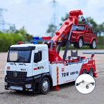 1:18 kahekordse konksuga veoauto legeeritud p&auml;&auml;steauto m&auml;nguasjad mudel survevalu metallist s&otilde;iduk uks avaneb heli valgus t&otilde;stuk kokkut&otilde;mbuv pukseerija m&auml;nguasi poisi kingitus punane