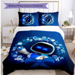 Astro Bot tr&uuml;kiga 3-osaline voodipesukomplekt Pehme hingav tekikott padjap&uuml;&uuml;rid Komplekt Pestav Magamistoa kaunistus Kodu kingitus 200cm*200cm