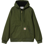 Carhartt WIP Active Jacket Klassikaline ruudukujuline silt K&auml;ngurutasku Kapuutsiga pikakarvaline jakk Unisex jakk Roheline I023083-2BR-01 XL black