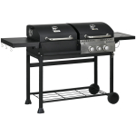 Gaasigrill BBQ grill, sh. Termomeeter, Soojendusrestid, 161 x 54 x 103 cm, Must + H&otilde;bedane 161 x 54 x 103 cm must