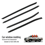 Hilux VIGO 04-14 Ukseklaasi V&auml;limine Ilmastikukindel Tihendliist Full car set black