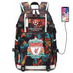 Jalgpalli seljakott Meestele Naistele - Dortmund Manchester City Liverpool FC F&auml;nni Spordikott USB-pordiga 36-55L black