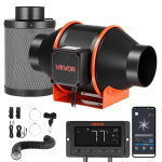VEVOR Toruventilaatori komplekt koos s&ouml;efiltriga, 349 m&sup3;/h 101,6 mm EC mootoriga v&auml;ljat&otilde;mbeventilaator 10-k&auml;iguline, PWM-kontrolleri, rakenduse juhtimise, taimeriga