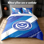 Portsmouth FC Disainiga Voodipesukomplekt 1 Tekikott + 2 Padjap&uuml;&uuml;ri Pehme Hingav Kodune Voodipesu 140cm*210cm