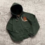 Y2K Harajuku tiigri tikandiga lukuga dressipluus, unisex, &uuml;legabariidiline, vabaaja sviiter Large vaseroheline