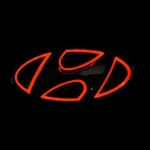 5D LED Auto Esiosa Tagumine Embleemi Kleebis Hyundai IX35 I30 VERNA Elantra ACCENT MDS2 SONATA TUCSON SANTAFE GENESIS COUPE M&auml;rgile Valgusti 14.5cmX7.2cm punane