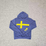 Meeste &Uuml;le suurusega Kapuutsiga Dressipluus Kirjatr&uuml;kiga - Streetwear Hip Hop Stiil Puuvilla segu L&otilde;tv l&otilde;ige Pikkade varrukatega M sinine
