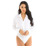 Naiste Body s&auml;rk Alumine s&auml;rk Office Wear &Uuml;heosaline Bodysuit Easy Care Work Bodysuit s&auml;rk S valge