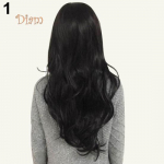 Tenfyer Fashion naiste cosplay pikkade lokkis laineliste s&uuml;nteetiliste juustega kost&uuml;&uuml;mipidu must