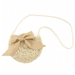 Suvine Straw Beach Bag Bow Naiste Crossbody kotid &Uuml;mmargused kotid Bowknotiga 26cm*5cm*26cm beež