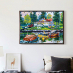 Teemantmaal  paat j&otilde;es  3D teemantmaal Rhinestone teemantmaal tikand 20X30CM