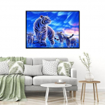 Teemantmaal J&auml;rve suur tiigripere T&auml;isruudukujuline teemantmosaiiktikandid Rhinestones 20X30CM