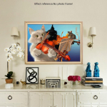 Teemantmaaling Loomade kassidega T&auml;is&uuml;mmargune &uuml;mmargune puur Teemanttikandid Ristpistes 20X30CM